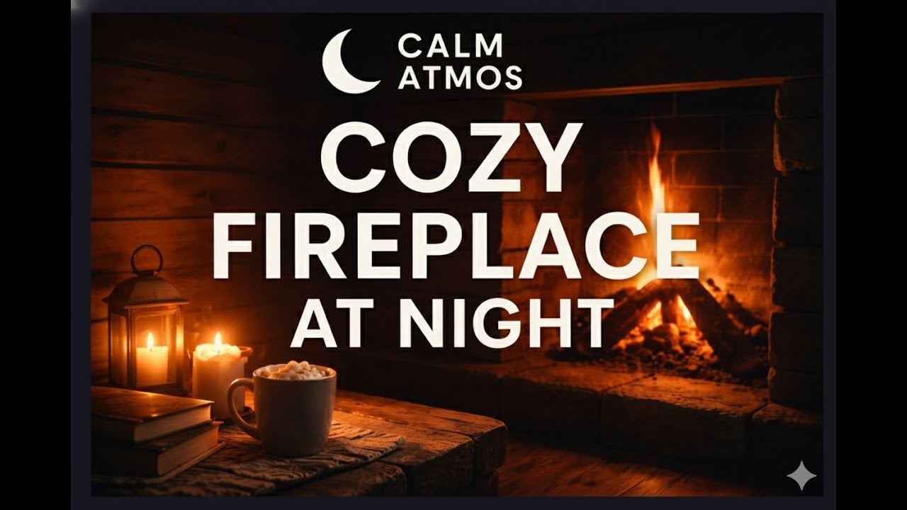 Deep Sleep Cozy Fireplace at Night 🔥 Warm Ambience for Deep Relaxation | 4 Hours