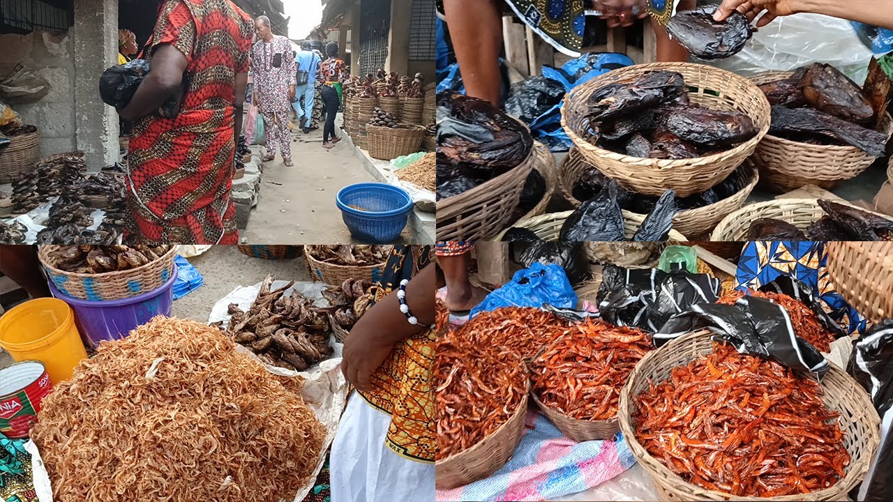 Cheap Market: Badagry Local Seafood Market | Dry and fresh fish Market | Rural Village | Africa