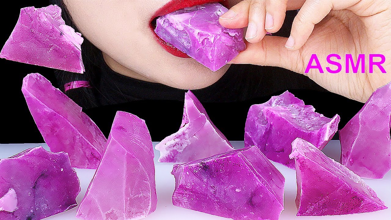 ASMR *KOHAKUTO* MUKBANG JEWELRY VIOLET DESSERTS EATING SOUNDS 코하쿠토 보라색 먹방 주얼리 보석 암석 디저트 이팅 사운드 먹방