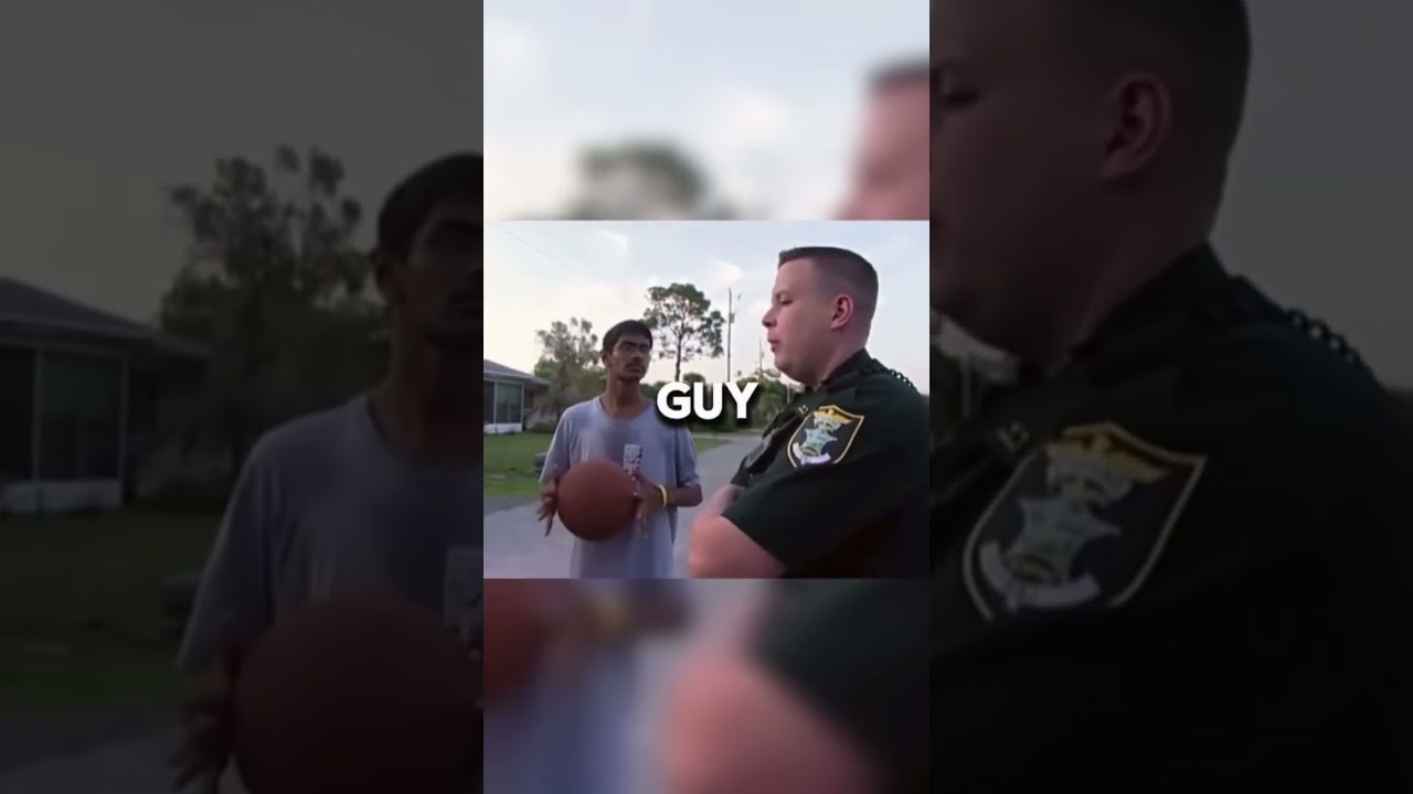 Cop Plays Basketball With Kids *after lady's complaint* #fyp #police #basketball #kids