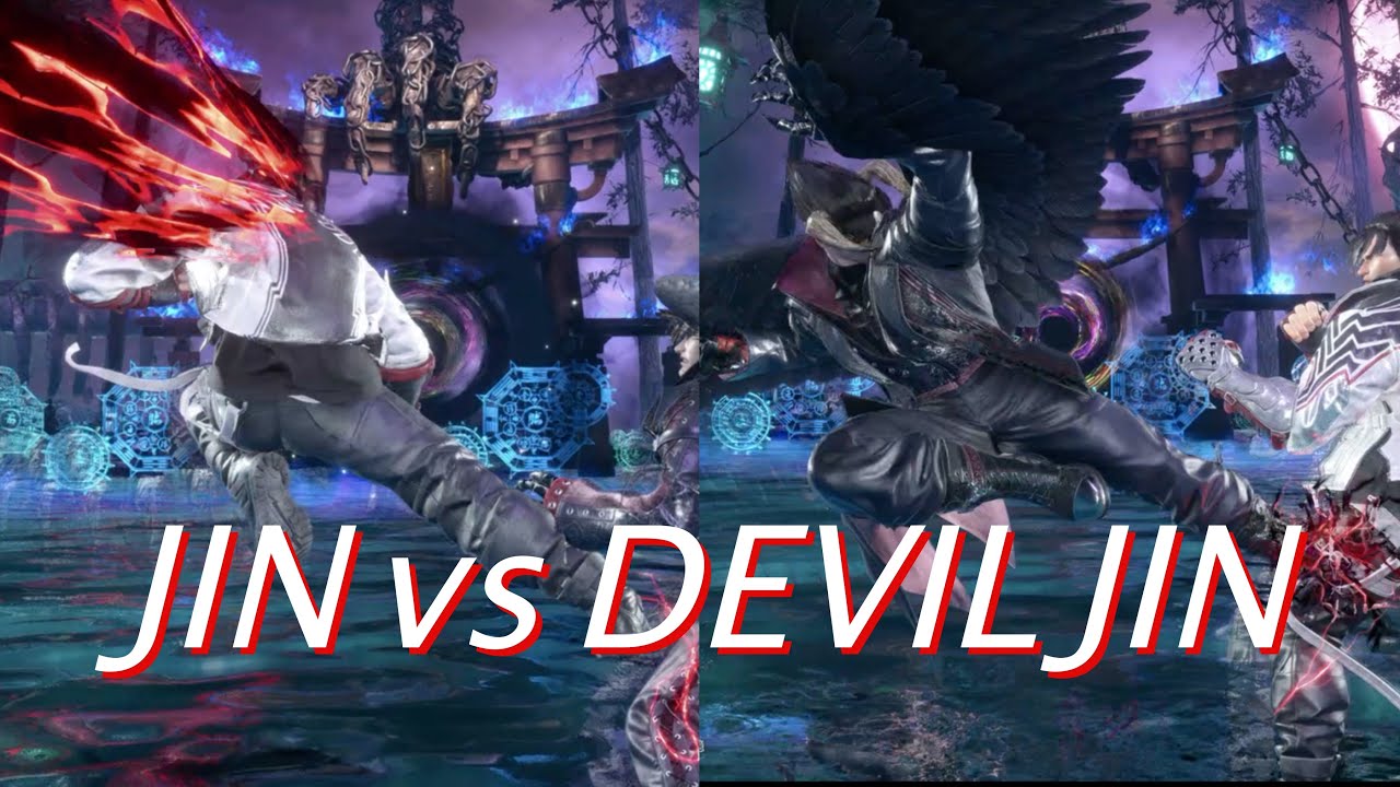 Tekken 8 Jin Kazama vs Devil Jin skills comparison / 鉄拳8 風間仁とデビル仁の技モーション比較