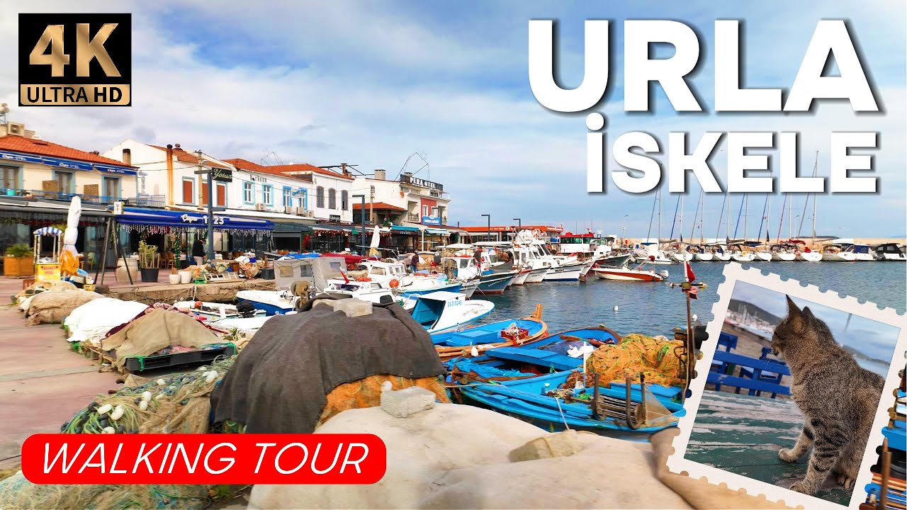Urla İskele, Izmir 🇹🇷 | Calm Seaside Walk with Cats 🐾 | 4K Ultra HD |