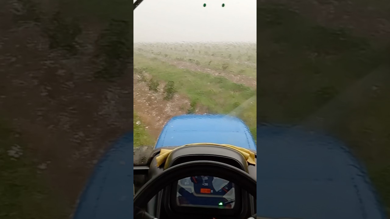 Caught in a Hailstorm 🚜🌨️ #farmlife #agriculture #farming #rurallife #tractor #countrylife