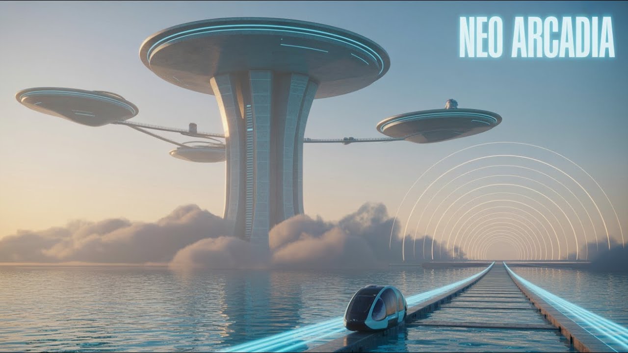 Neo Arcadia: The Ocean Sky City of Tomorrow | Cinematic Sci-Fi Ambient (4K)