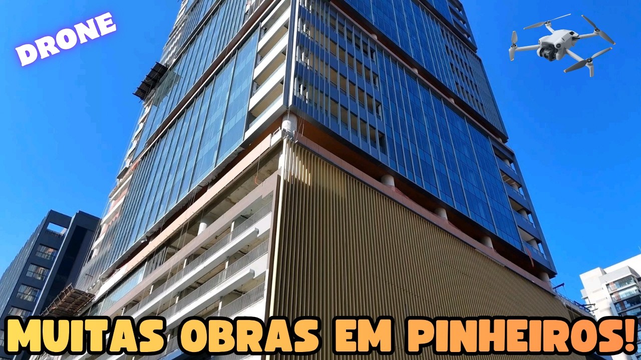 Drone em Pinheiros: Várias obras na Rua dos Pinheiros - Zona Oeste de São Paulo