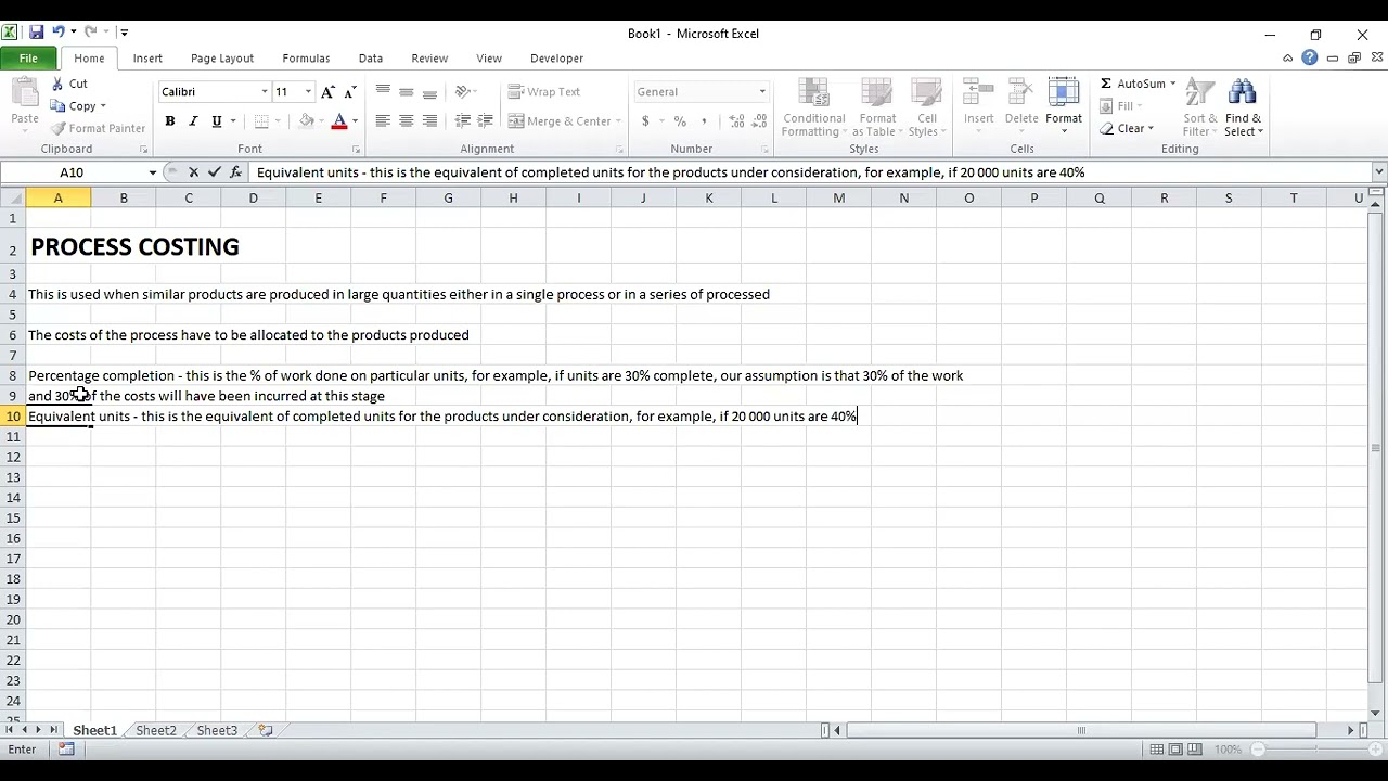 PROCESS COSTING