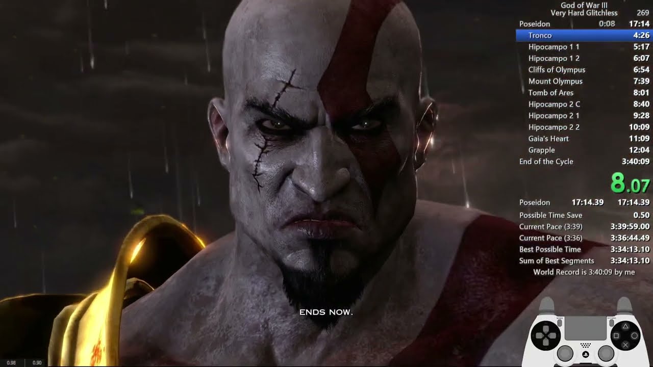 God of War 3 Very Hard Glitchless 3:40:03 (PS5) Speedrun
