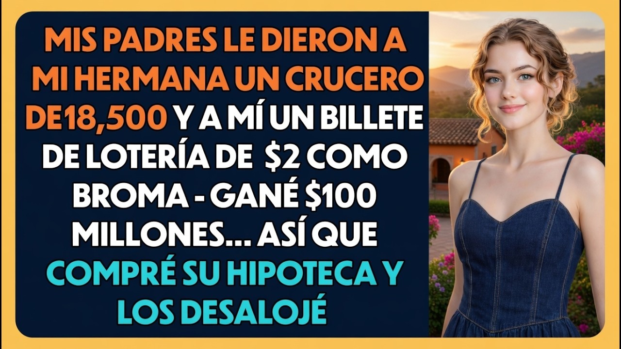 Mis padres le dieron a mi hermana un crucero y a mí un boleto de $2 gané $100M y los eché a la nieve