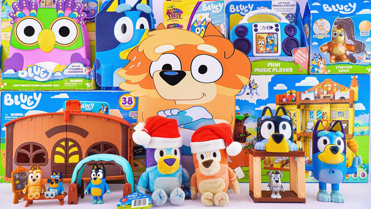 ASMR Bluey Toy Collection Unboxing Review 💙 Mystery Uncle Rad Box & Bluey School Friends Playset