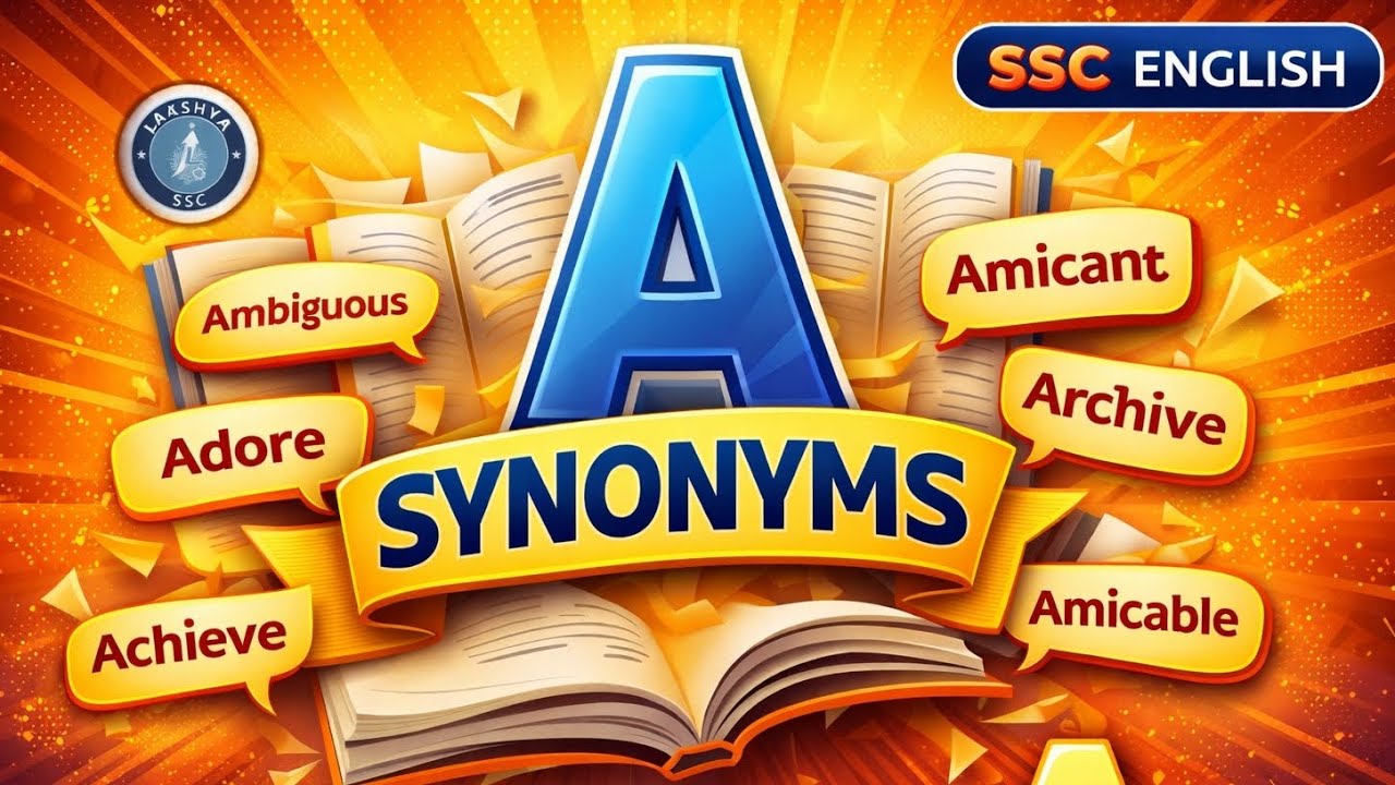 Synonyms with Letter A | SSC English Vocabulary🌟|ssc lakshya|