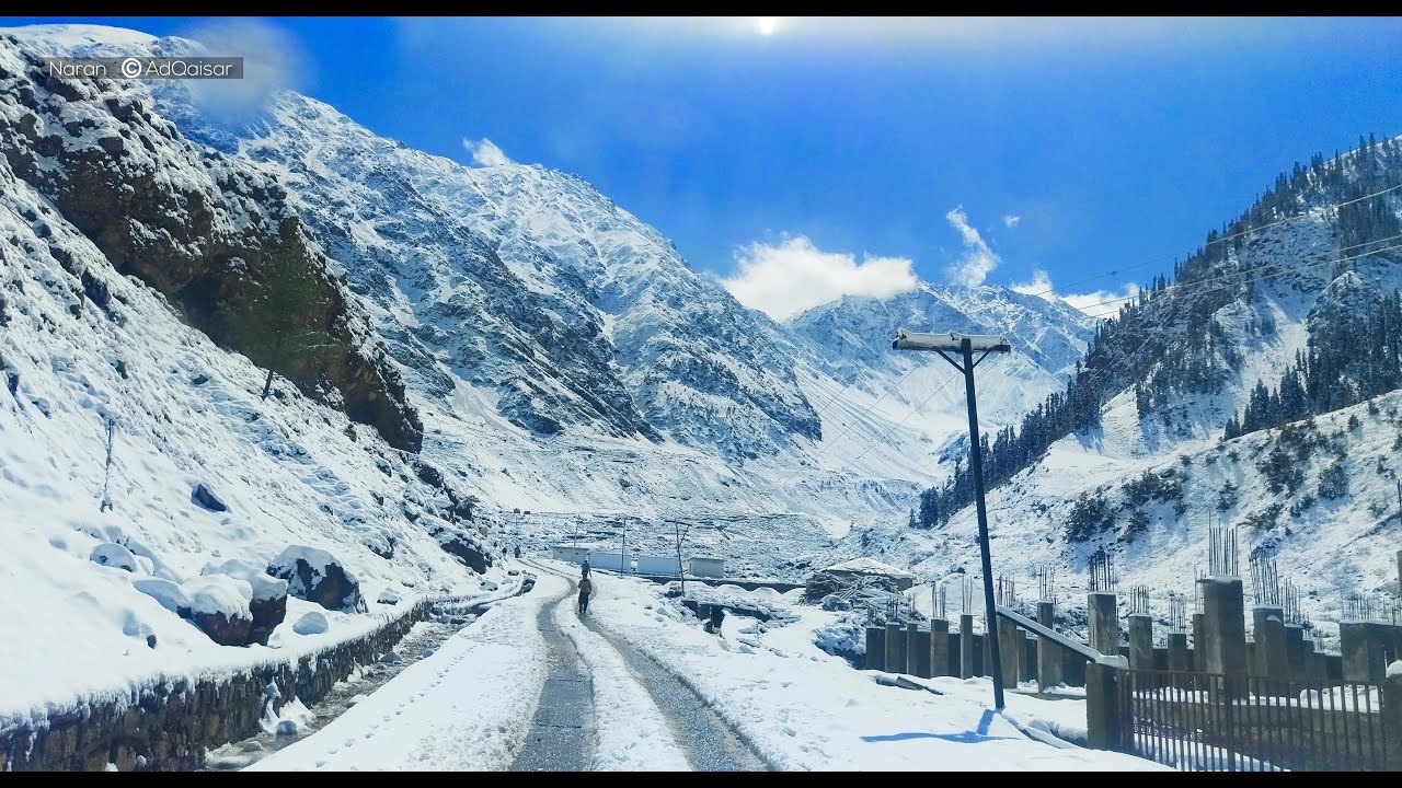Glacier In Naran Valley  After SnowFall Rising Pakistan