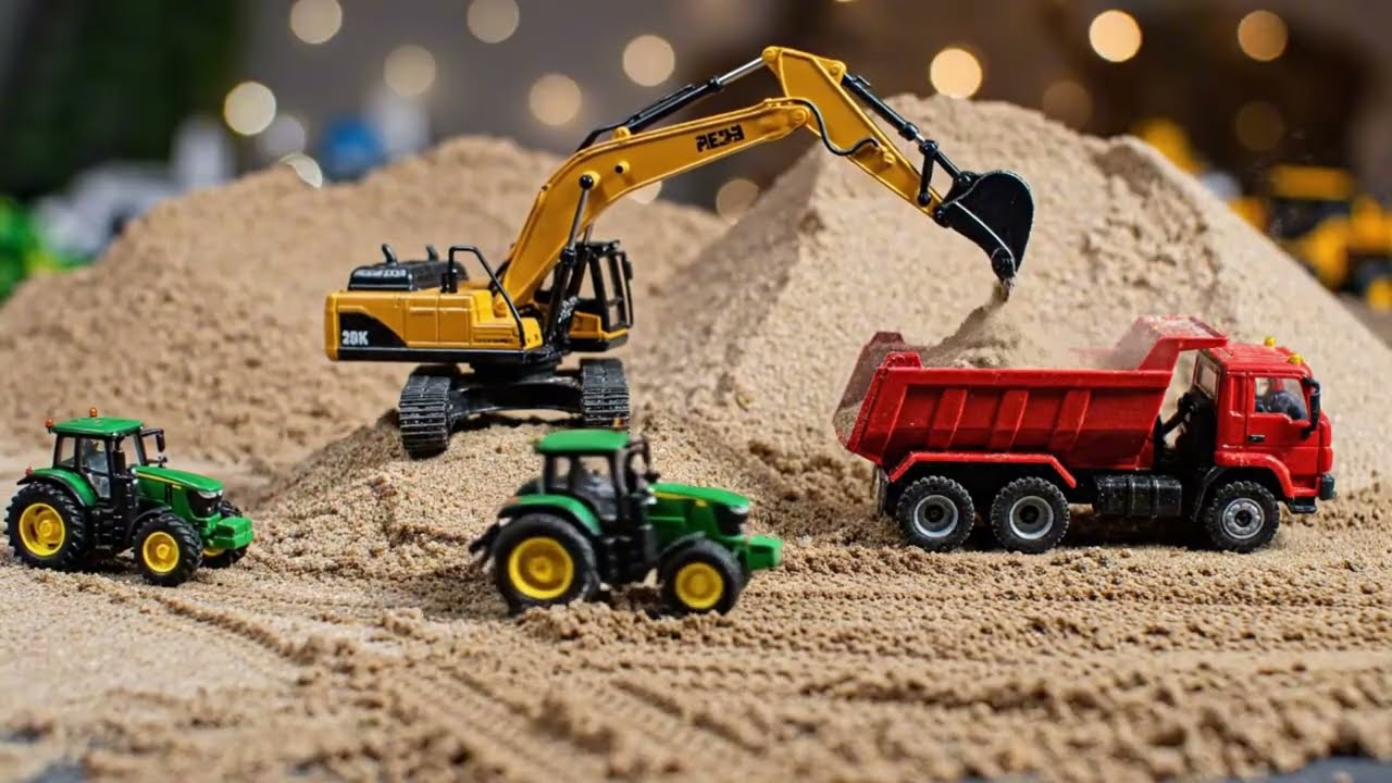 💥 RC Jobsite Action! Huina Excavator & Volvo Dump Truck Work Together After Quick Repair