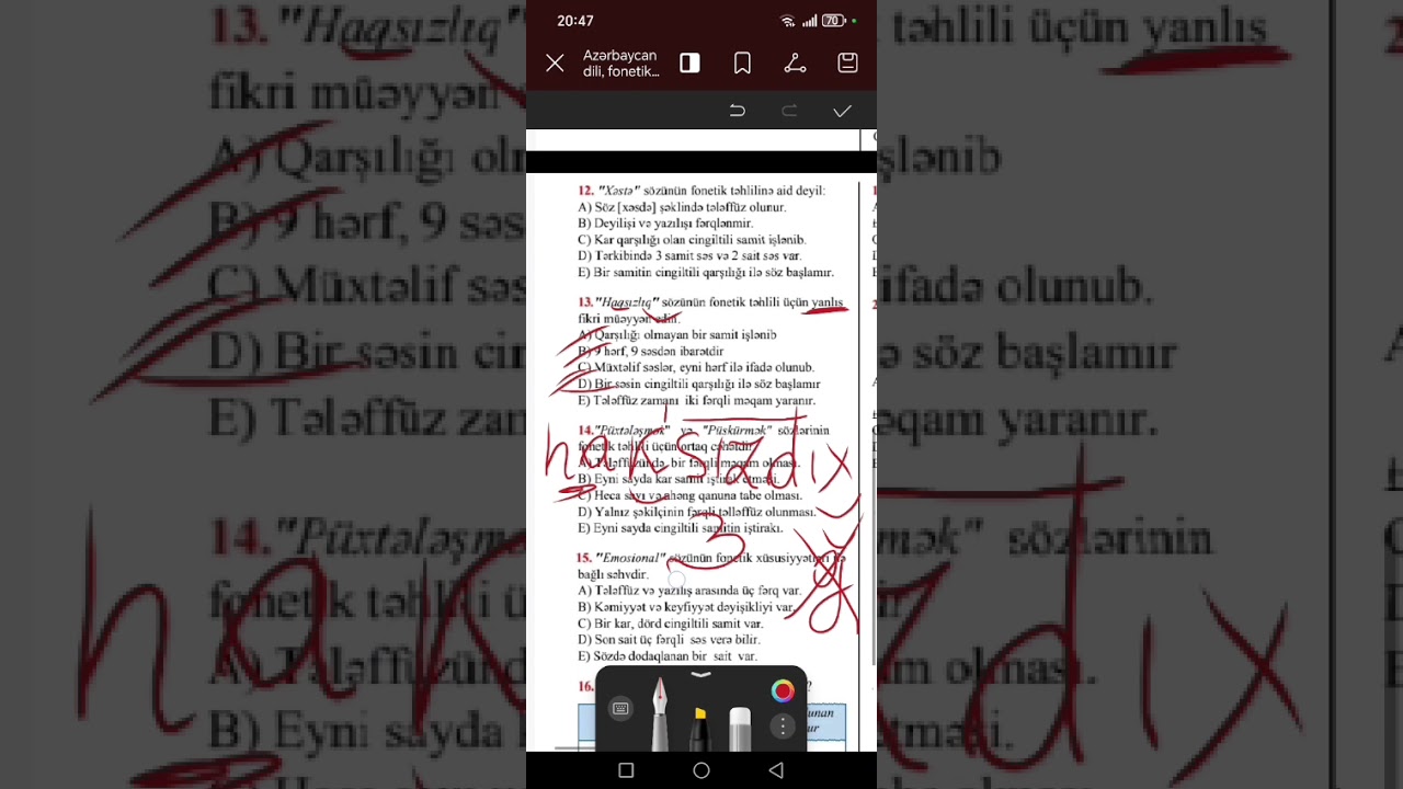 11 ci siniflər üçün Buraxılışa dəstək sınaq 1 Azərbaycan dili part2