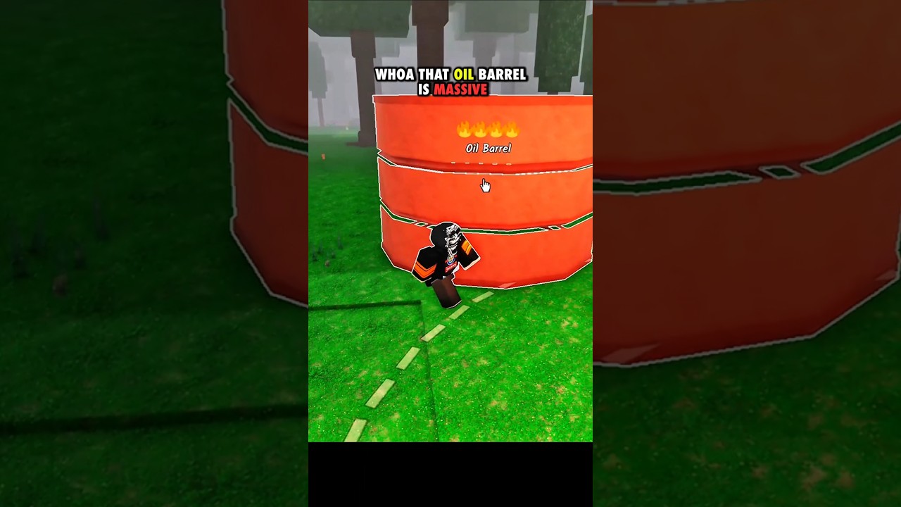 BIGGEST OIL BARREL EVER! 😱🔥 #shorts #roblox #99nightintheforest