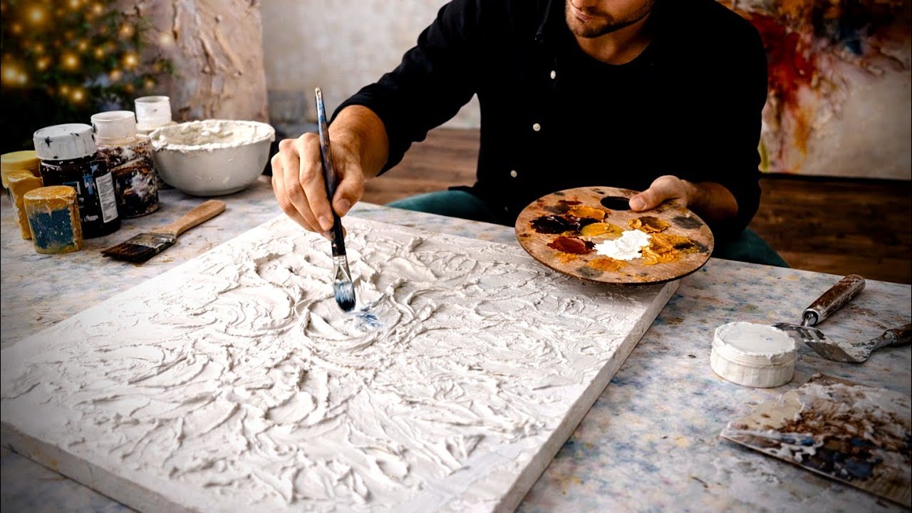 Bold Textured Art: Modern Abstract with Acrylic Techniques