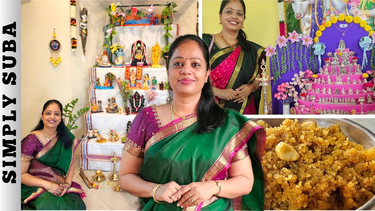 NAVARATHRI VLOG - GOLU SETUP | DAY 1&2 எங்க நவராத்திரி CELEBRATION | AVAL PUTTU - EASY TO MAKE