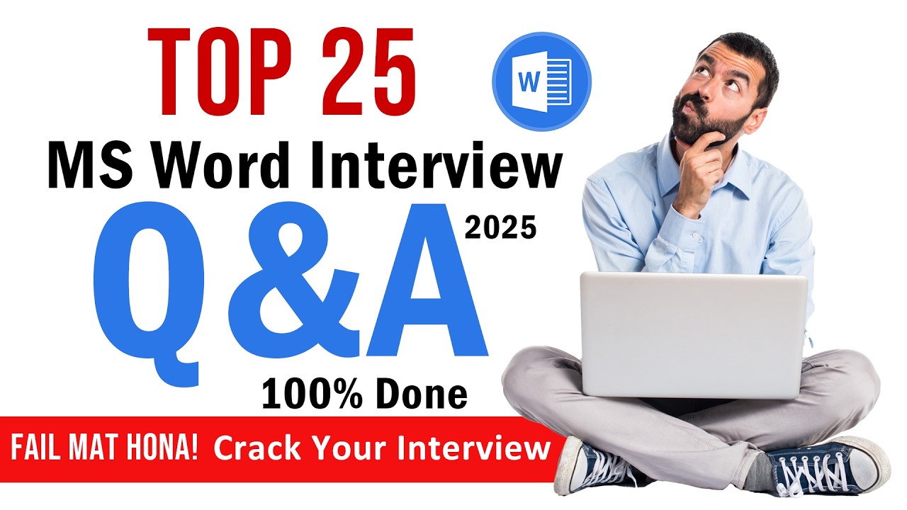 Top 25 MS Word Interview Questions & Answers | Interview Preparation | Important Job Interview Tips