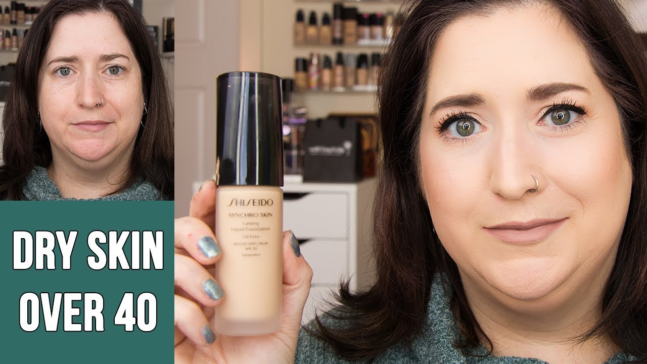 SHISEIDO SYNCHRO SKIN Lasting Liquid Foundation | Dry Skin Review - All Day Wear Test