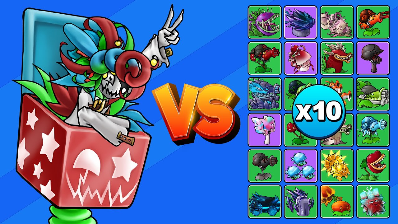 REINA DE LOS PAYASOS vs TODAS LAS PLANTAS FUSIONADAS X10 | PvZ Fusion
