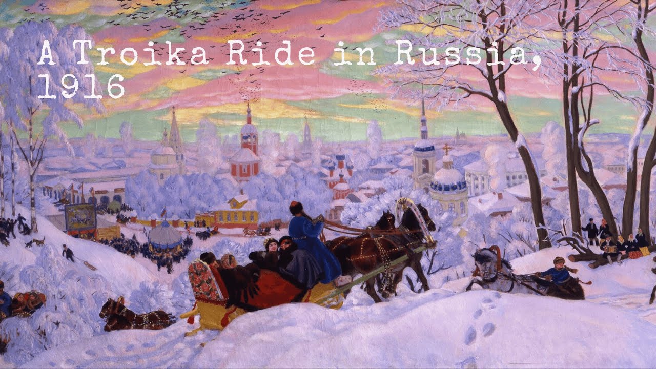 [POV] A Troika Ride in Russia, 1916 | Sleigh Bells & Golden Sunset