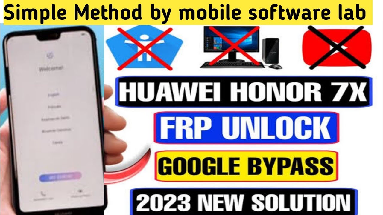 Huawei Honor 7x Frp Bypass || Honor 7x Google account Unlock Simple Method 2024.