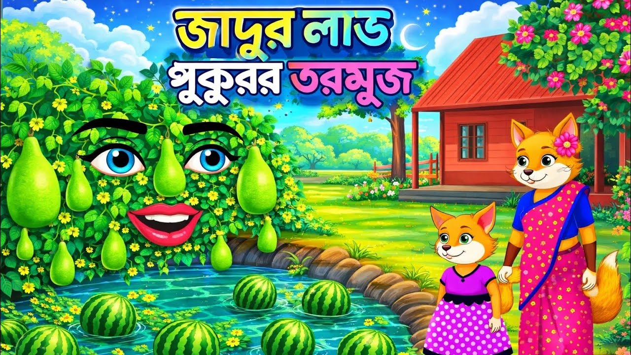লাউ পুকুরে জাদুর তরমুজ চাষ। Thakurmar Jhuli  Bangla cartoon | Rupkothar golpo | Siyaler cartoon