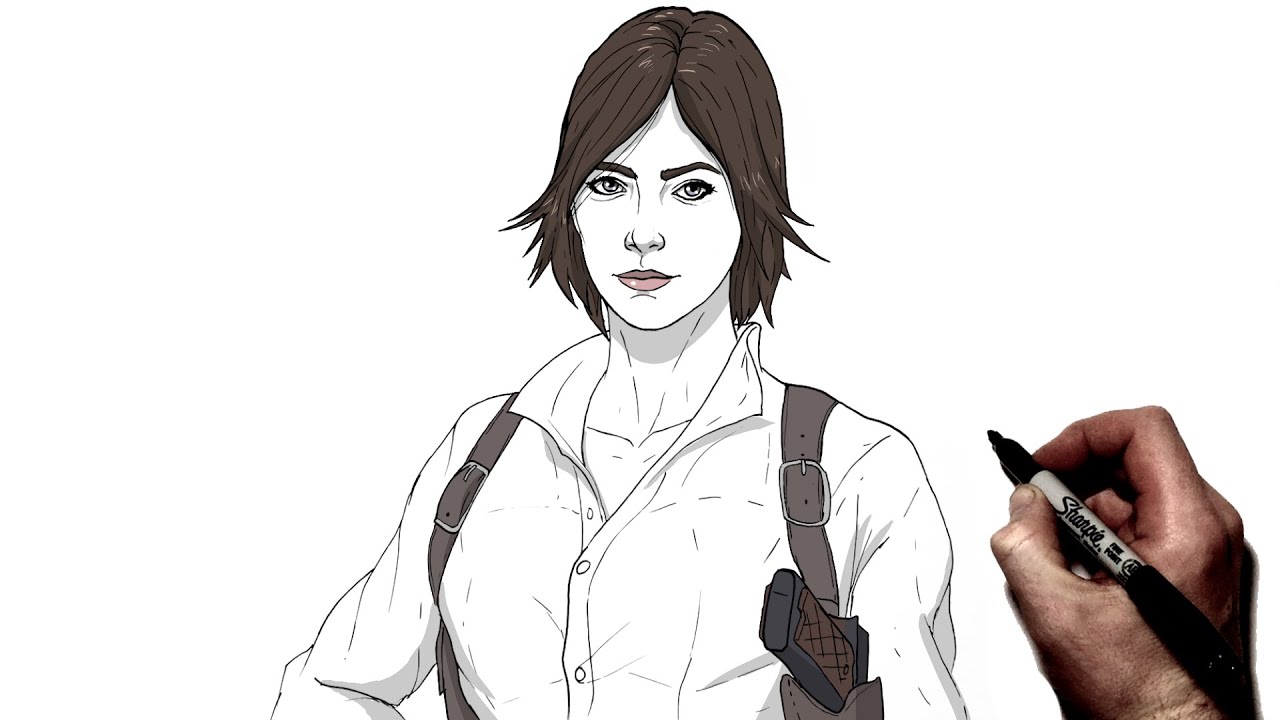 How To Draw Juli Kidman | Step By Step | Evil Within