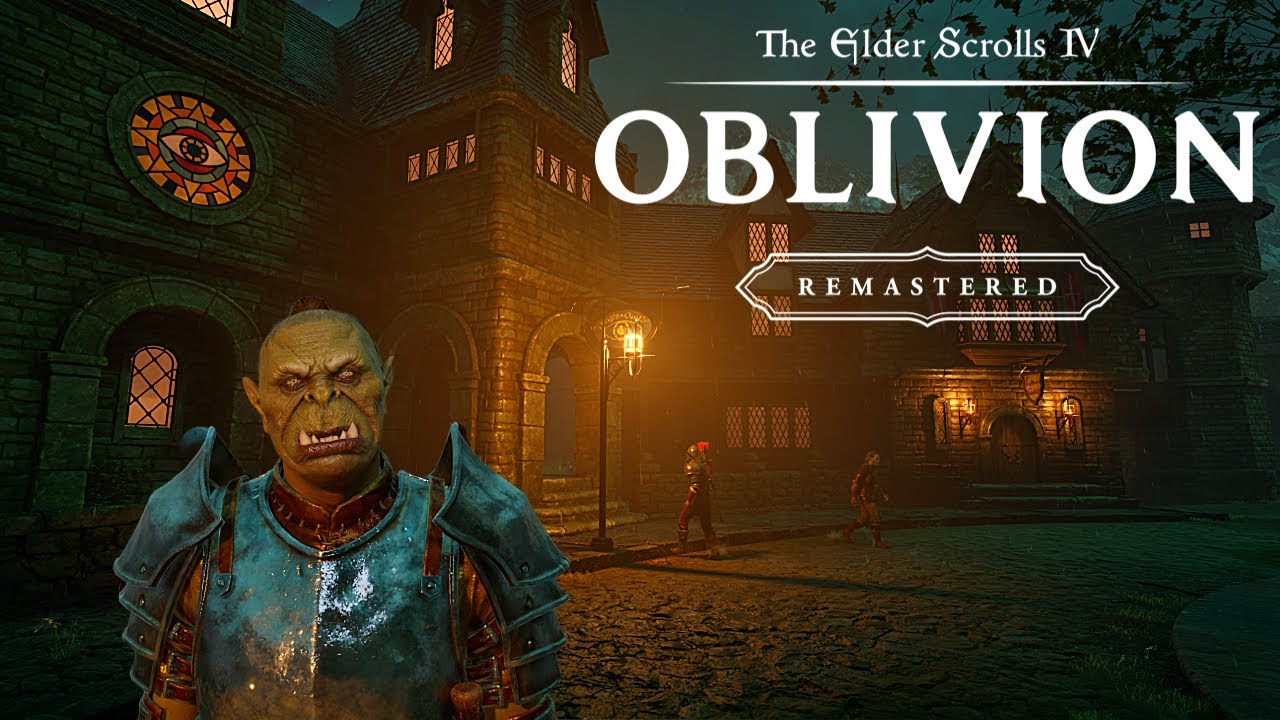 Oblivion Remastered - Chorrol Relaxing Rain Walk Sleep Ambience ASMR