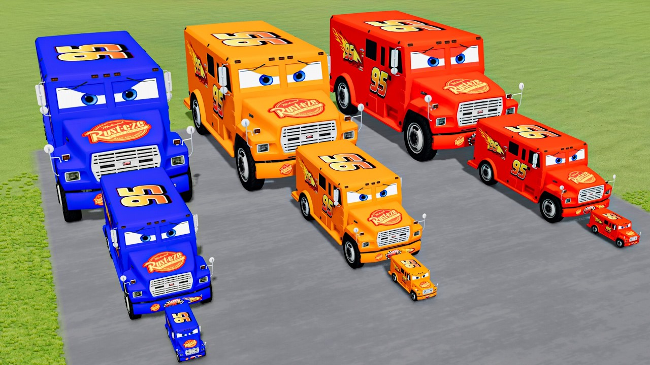 Big & Small Colors Truck Bank Lightning McQueen VS Train Thomas | BeamNG.drive