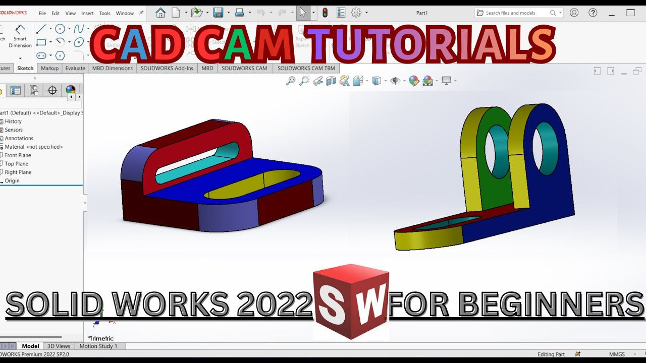 Solid_Works Practice Exercises for Beginners  | CAD CAM Basics Tutorials