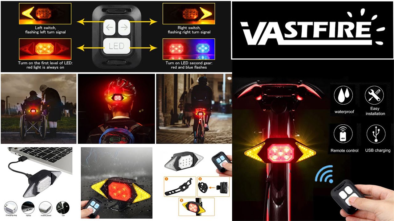 VASTFIRE Bike Tail Light Turn Signal TESTING
