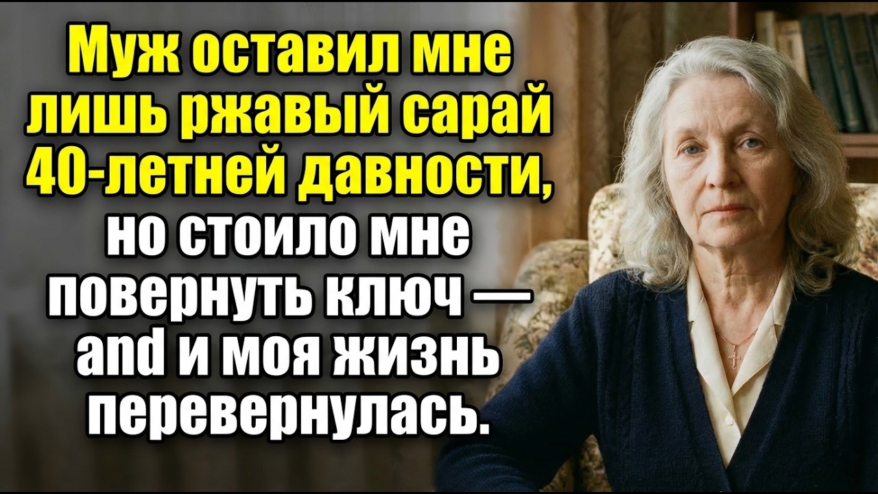 Муж оставил мне лишь ржавый сарай 40-летней давности, но стоило мне повернуть ключ...