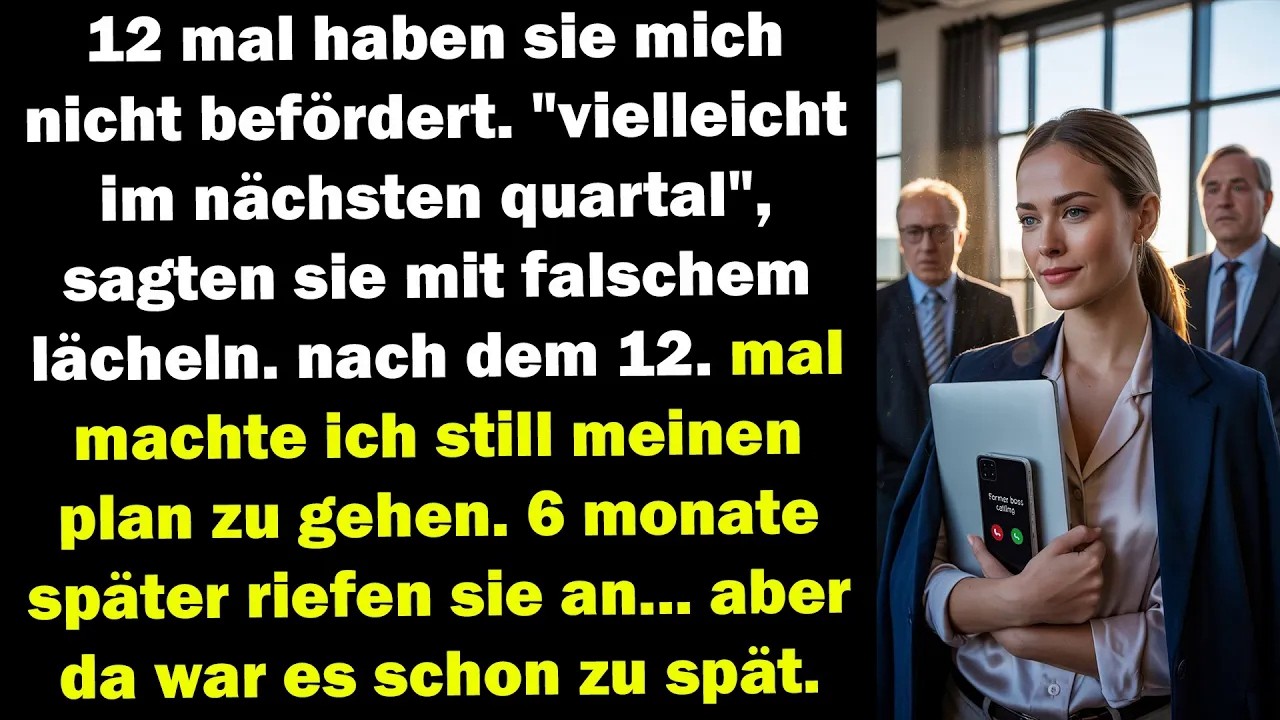 12 mal keine bef&ouml;rderung! sie lachten immer. 6 monate sp&auml;ter flehten sie mich pl&ouml;tzlich an!