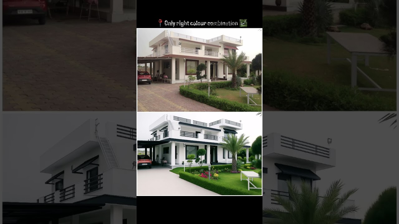 Perfect Modern House Colour Combination | White & Black Exterior Design