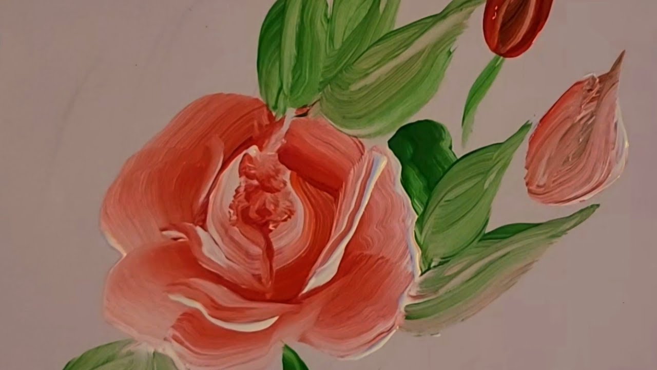 Painting rose EASY /  acrylic