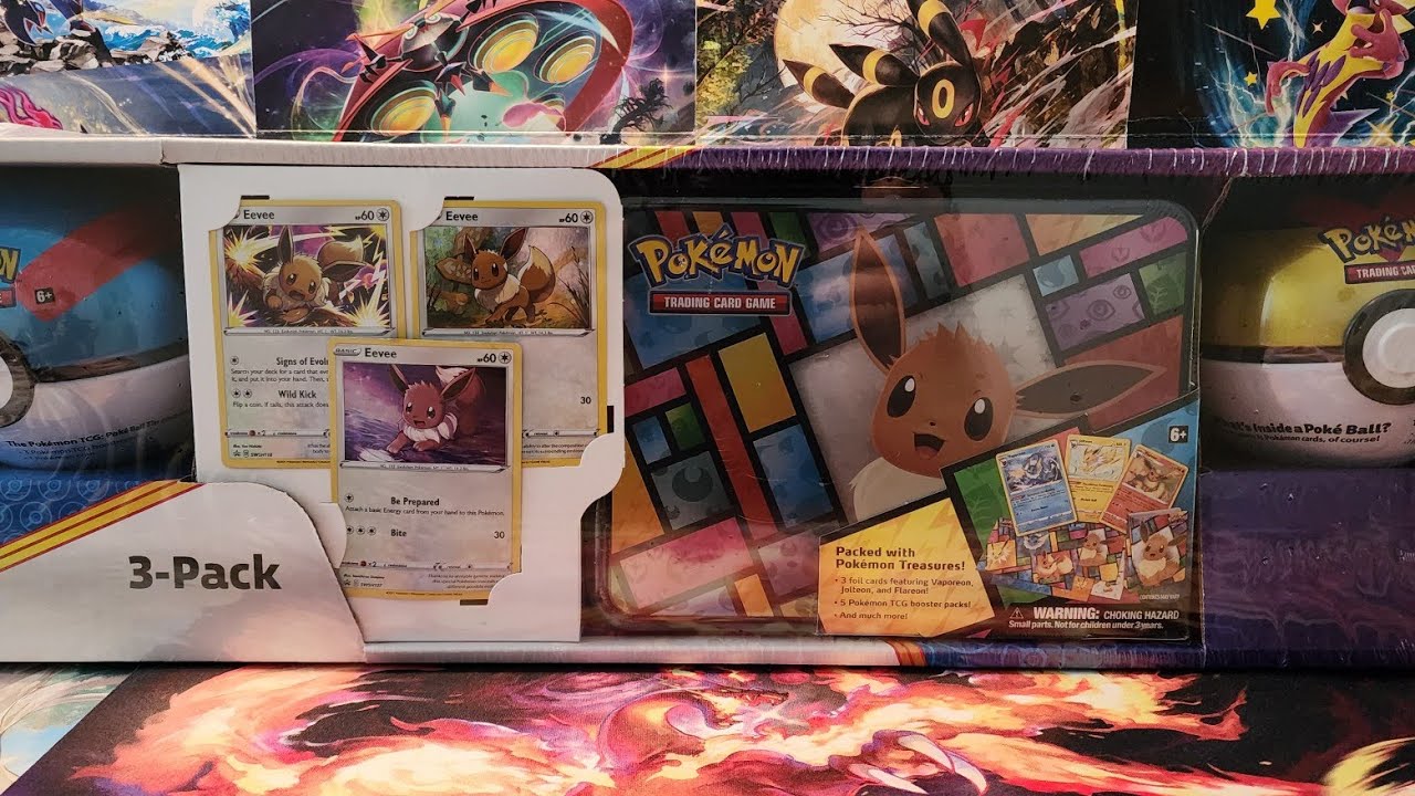 Eevee Collector's Chest and Pokeball Tin Bundle Costco Exclusive - Pokemon Cards Opening