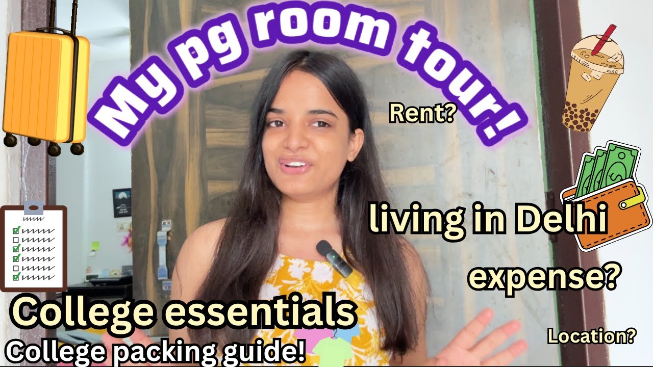 College essentials✨Living in Delhi❤️ Pg room tour✅ Rent? Hostels/Pg in Delhi🔥DU college packing 📦
