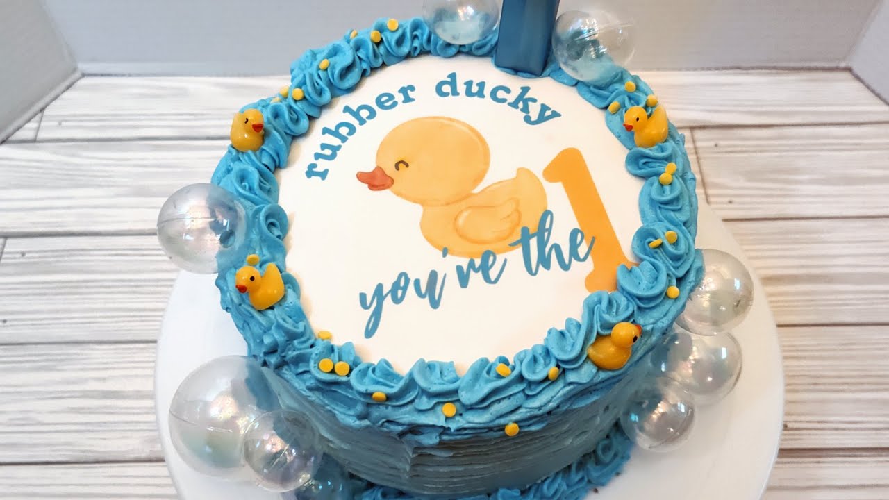 HOW TO: Edible Rubber Duck Birthday Round Cake Topper