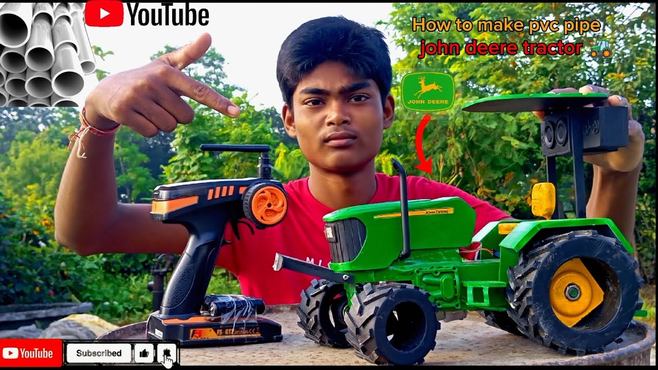 Rc john deere 5050 Di tractor making at home use with PVC pipe sheet  -@satyamvines1