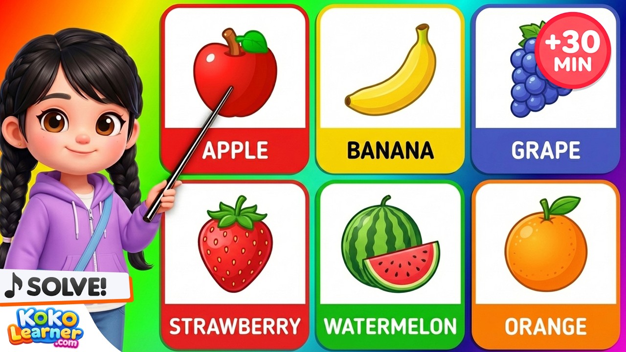 Learn Fruits and Colors for Toddlers 🍎 Color Learning Song for Kids | Koko Learner (30 Minutes)