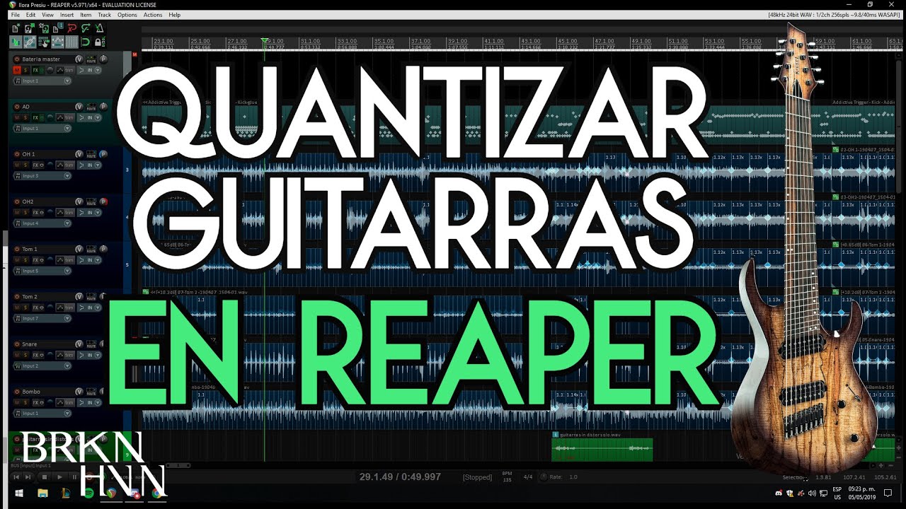 Como QUANTIZAR guitarras en Reaper | Tutorial