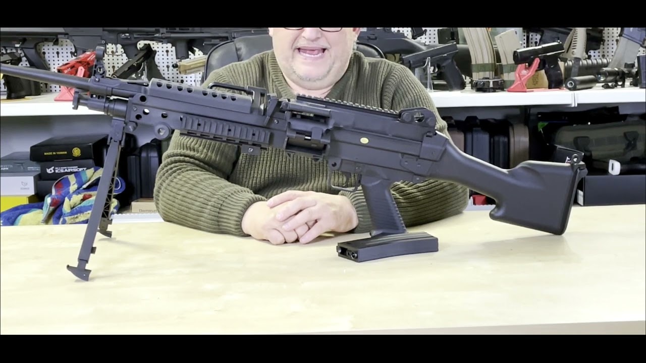 Softair.Zone ST M249 SAW + M249  Para LMG  Airsoft Softair ab 14 Review Test unboxing German Deutsch