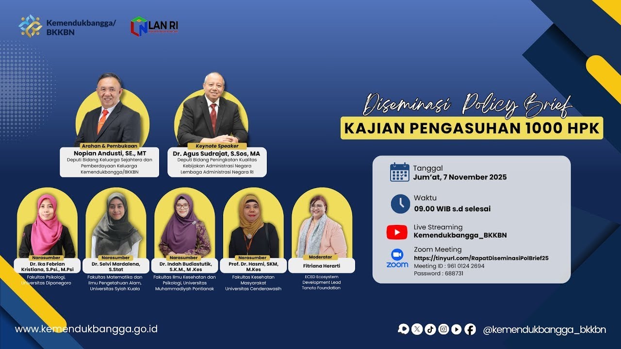 [Recording] Diseminasi Policy Brief Kajian Pengasuhan 1000 HPK - 7 November 2025