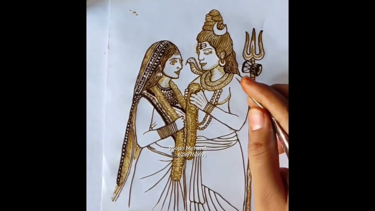 SHIVRATRI SPECIAL✨Shiv–Parvati ji ka divya roop🙏HAPPY MAHASHIVRATRI🔱#MehndiBookingOpen#BridalMehndi 