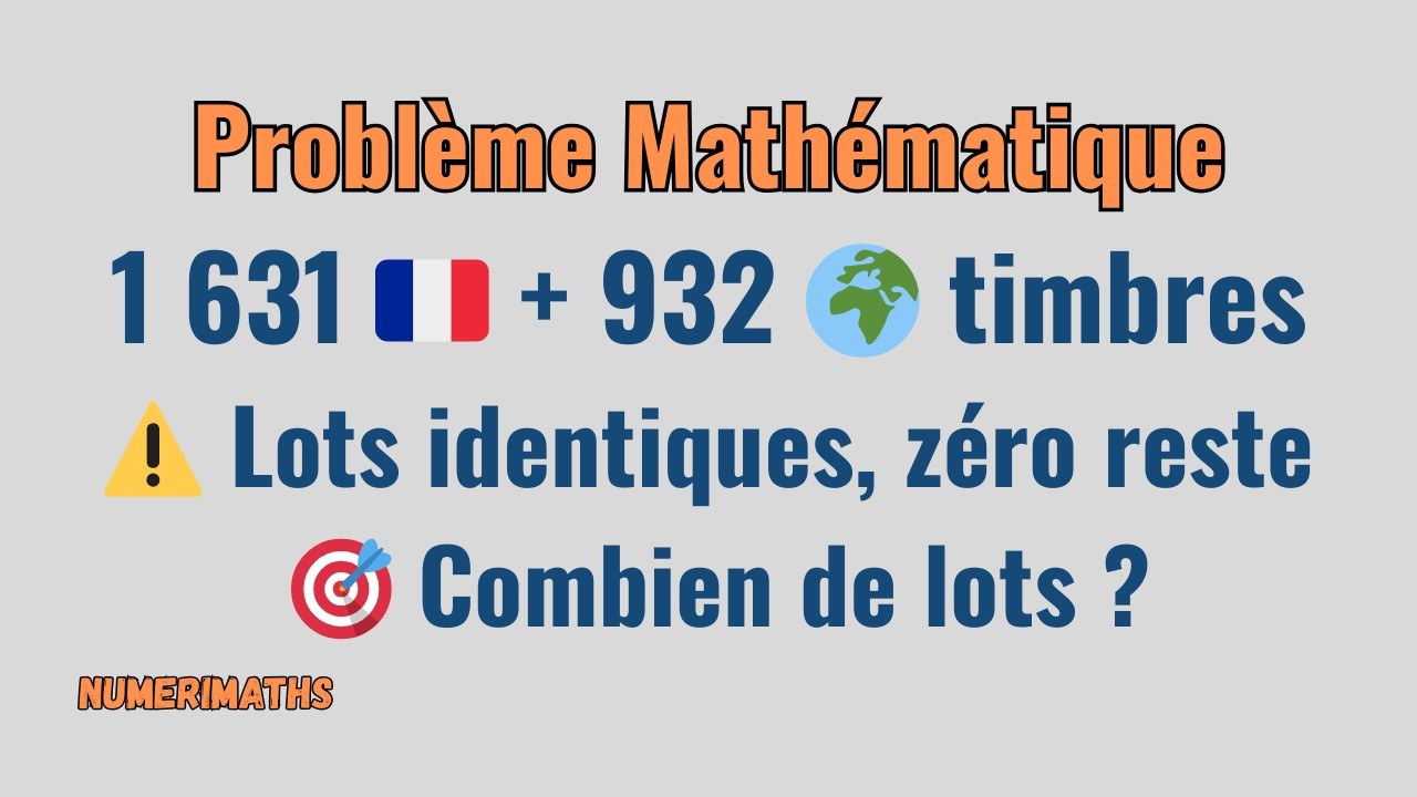 🔍 Même répartition, zéro reste : le défi des timbres.