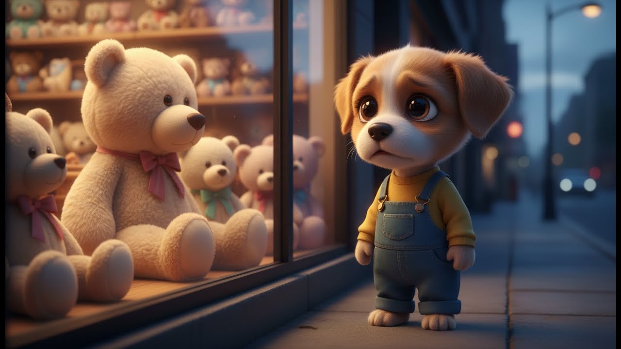 😢 Little Puppy Finds a Lonely Teddy Bear Shop… What Happens Next Will Melt Your Heart 🧸🐶