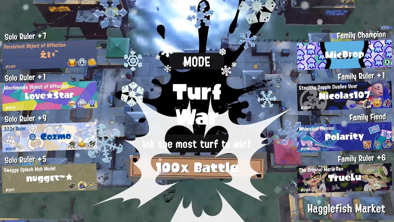 Splatfest #13 - Friends vs. Family vs. Solo 100x Battle (Frosty fest)