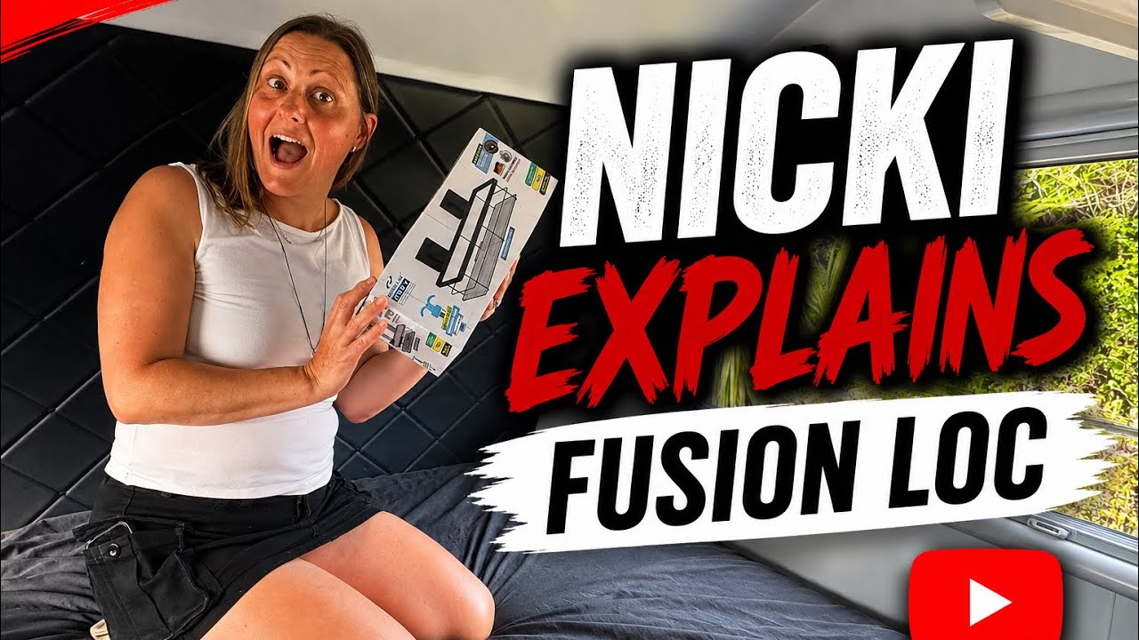Nicki installs Fusion Loc shelving into our MDC XT12HR Off-road caravan ( available at Bunnings )