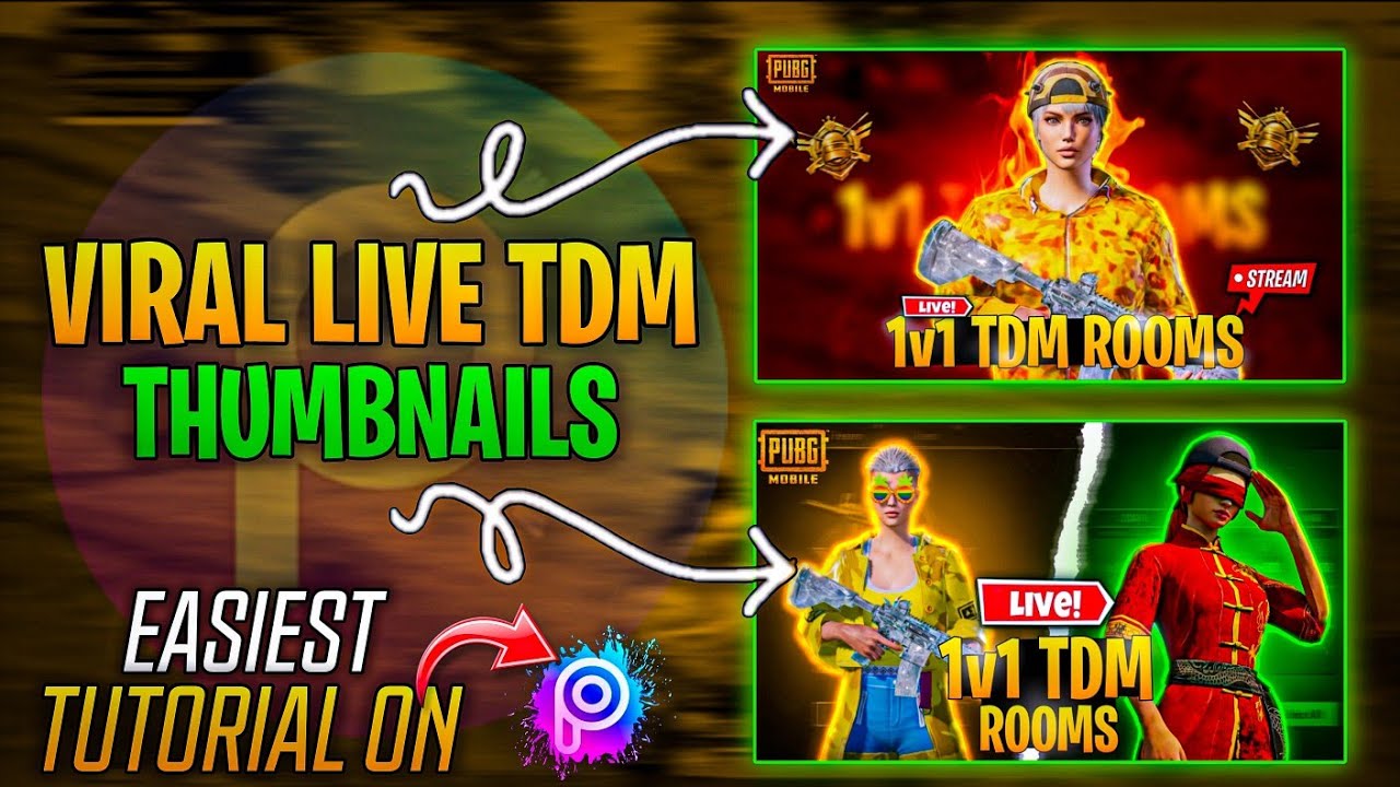 1v1 Live Tdm Room Thumbnail | 1v1 Thumbnail Tutorial | Pubg Thumbnail Tutorial