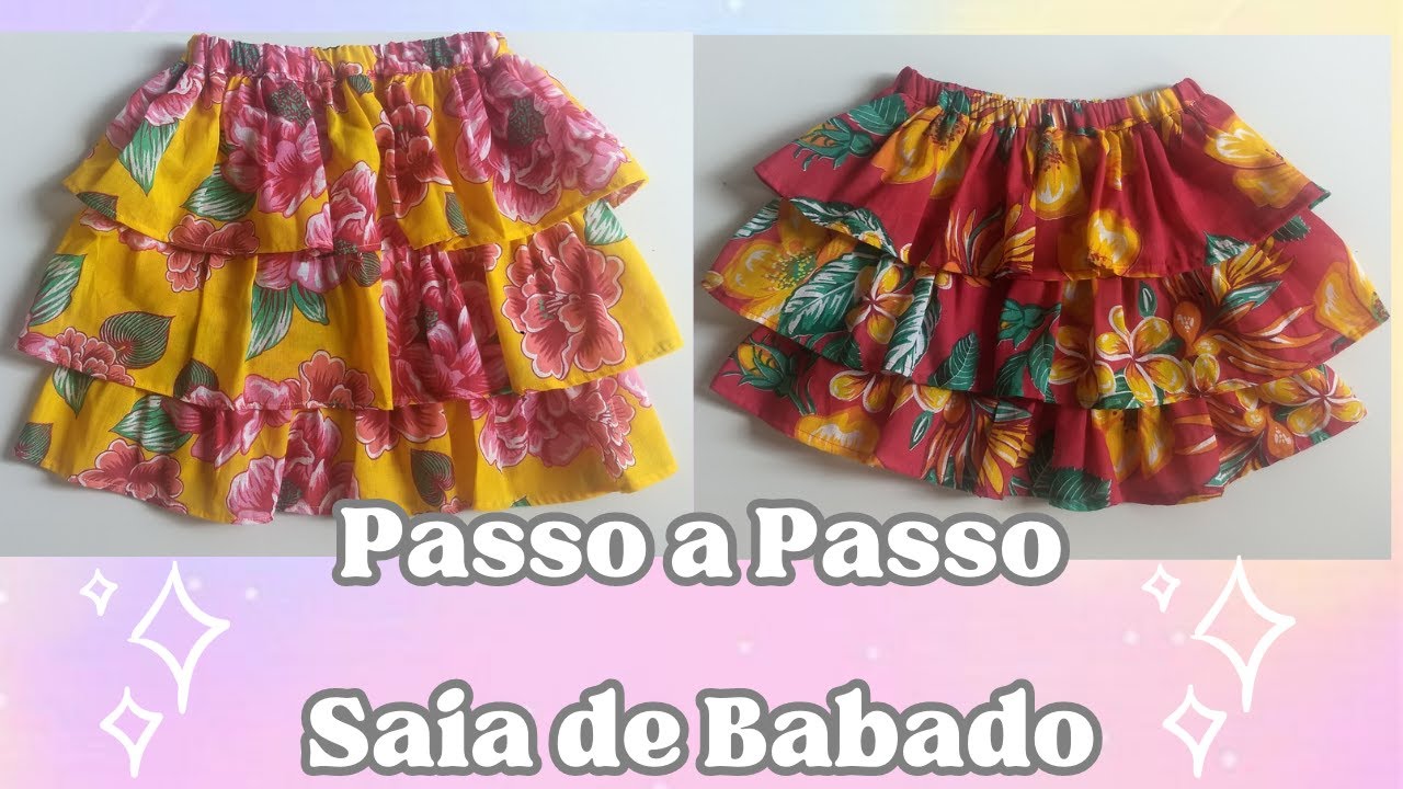 🌹Como Fazer Saia de Babado 🌹 saia de chita 🌹